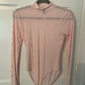 Mesh Light Pink Star Bodysuit